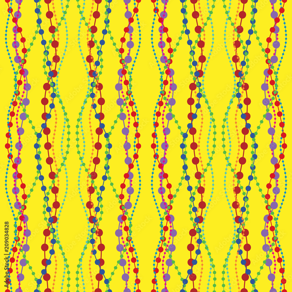 Poster seamless repeating background simulating beads on threads