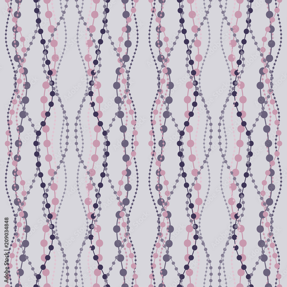 Poster seamless repeating background simulating beads on threads