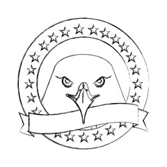 american bald eagle circular emblem vector illustration design