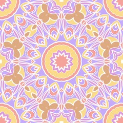 Floral Geometric seamless pattern. Decorative art deco style. Vector illustration for design