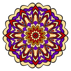 Mandala. Color flower ornament. Vector illustration