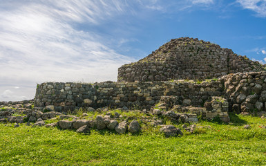 Fototapeta na wymiar Nuraghe 'Su Nuraxi' in Barumini, Sardinia, Italy; a wonderful place that now since 1997 has been enrolled in Unesco World Heritage Lists because of its uniqueness.
