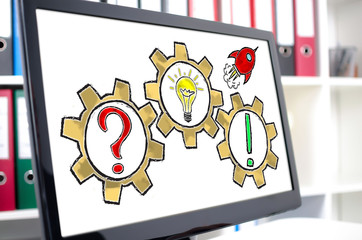 Problem solving concept on a computer screen