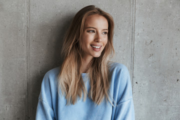 Beautiful young woman dressed on white shirt