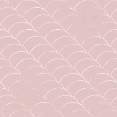 Mermaid fish scale wave japanese seamless pattern