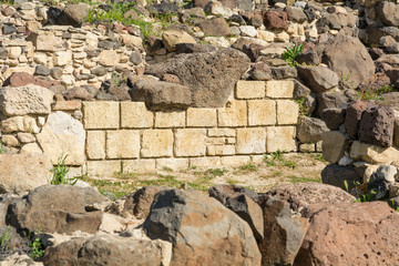 Nuraghe 'Su Nuraxi' in Barumini, Sardinia, Italy. View of archeological nuragic complex of Su Nuraxi di Barumini. UNESCO World Heritage List