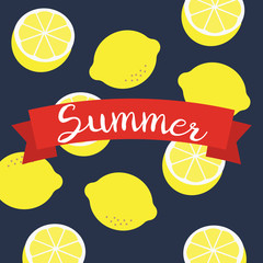 Vector pattern with lemons. Abstract pattern with cartoon lemons.