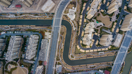Outskirts of Shanghai Drone Birds eye view