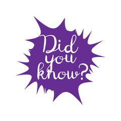 Did You Know badge vector. Did You Know question