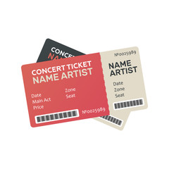 Ticket theater. Music, Dance, Live Concert tickets templates
