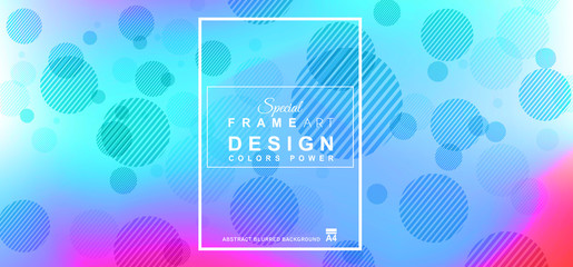 Cover or Flyer layout with Geometric colorful background with high saturated gradients