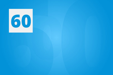 60 - Number threescore on blue technology background for example as background or concept template