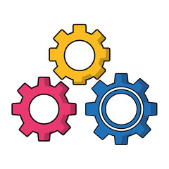 gears teamwork collaboration innovation image vector illustration