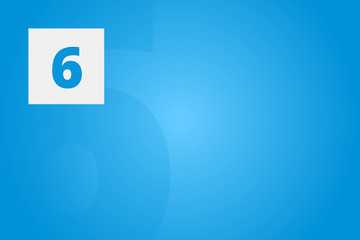 6 - Number six on blue technology background for example as background or concept template