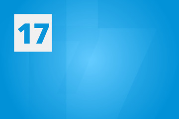 17 - Number seventeen on blue technology background for example as background or concept template