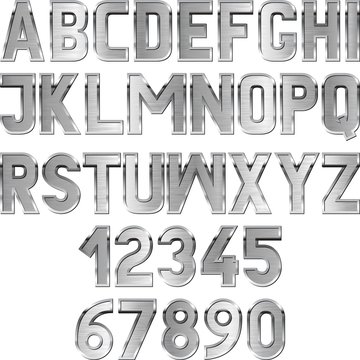 metallic textured font