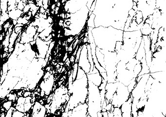 Naklejka premium Black marble cracks vector grunge texture overlay. Natural stone pattern isolated on white background.