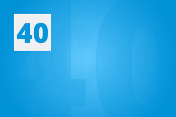 40 - Number forty on blue technology background for example as background or concept template