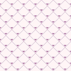 Vector seamless pattern. Repeating rhombuses with triangles inside.