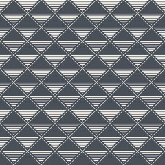 Vector seamless pattern. Repeating rhombuses with striped triangles inside.