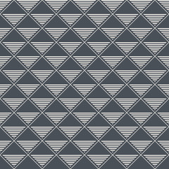 Vector seamless pattern. Repeating rhombuses with striped triangles inside.