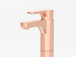 3D illustration rose gold faucet