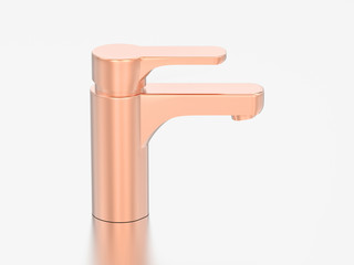 3D illustration rose gold faucet