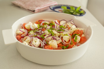 water melon and fetta cheese salad