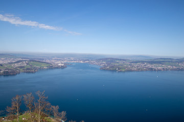 aerial view of beautiful lake