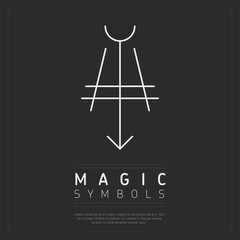 Simple geometric element of magic symbol on gray poster