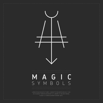 Simple Geometric Element Of Magic Symbol On Gray Poster