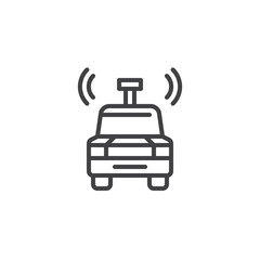 Street view car camera outline icon. linear style sign for mobile concept and web design. Panoramic control car simple line vector icon. Symbol, logo illustration. Pixel perfect vector graphics