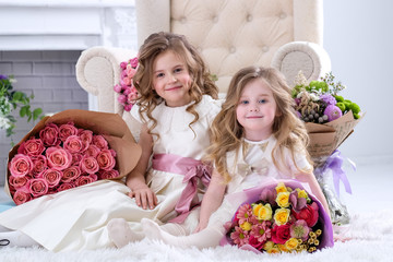 baby girl flowers white joy