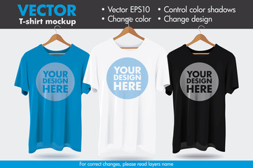 Replace Design with your Design, Change Colors Mock-up T shirt Template - 209050884