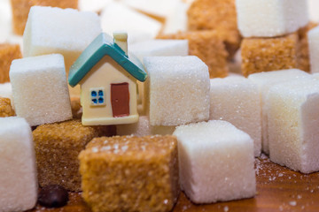 Toy house and sugar