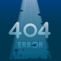 404 error page not found in under ocean background design