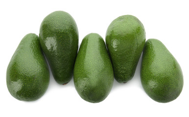 Fresh avocados on white background