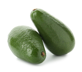 Fresh avocados on white background