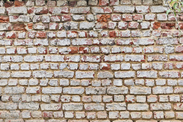Dirty and grunge red brick wall from exterior