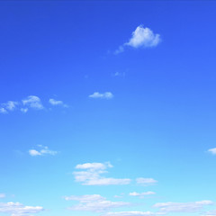 Beautiful blue sky with clouds, quadrate format