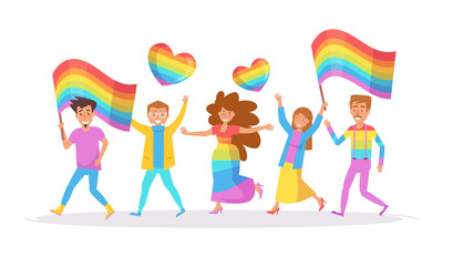 Fototapeta premium LGBTQ parade. Vector.