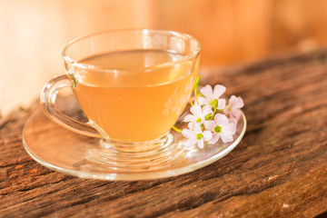 Ginger teacup with ginger slices