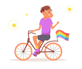 Bicycle LGBTQ Vector. Cartoon.
