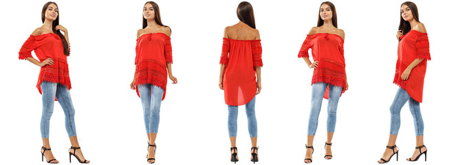 slim young woman and summer clothes 