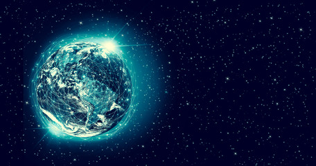 Earth from Space. Best Internet Concept of global business. Elements of this image furnished by NASA. 3D illustration