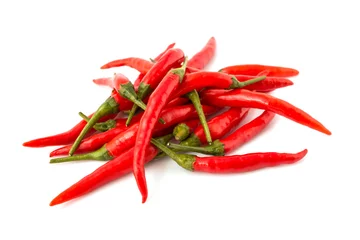 Fotobehang Red chili peppers © CK Bangkok Photo.