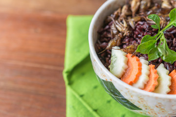 Insects food with Rice Berry
