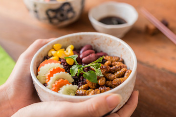 Insects food with Rice Berry