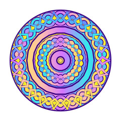 Mandala bright background. Yoga Template in acid color for banners, sites of spiritual development, posters.