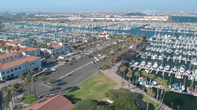 Aerial Cabrillo Marina and Port of Los Angeles
